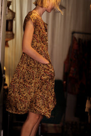 EDITH SILK DRESS MARIPOSA YELLOW