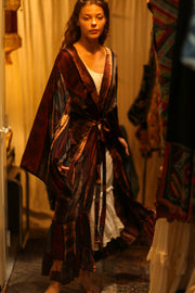 PINA SILK KIMONO RED STRIPE