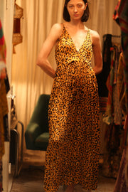 SILK DRESS LILY LEO PRINT DARK