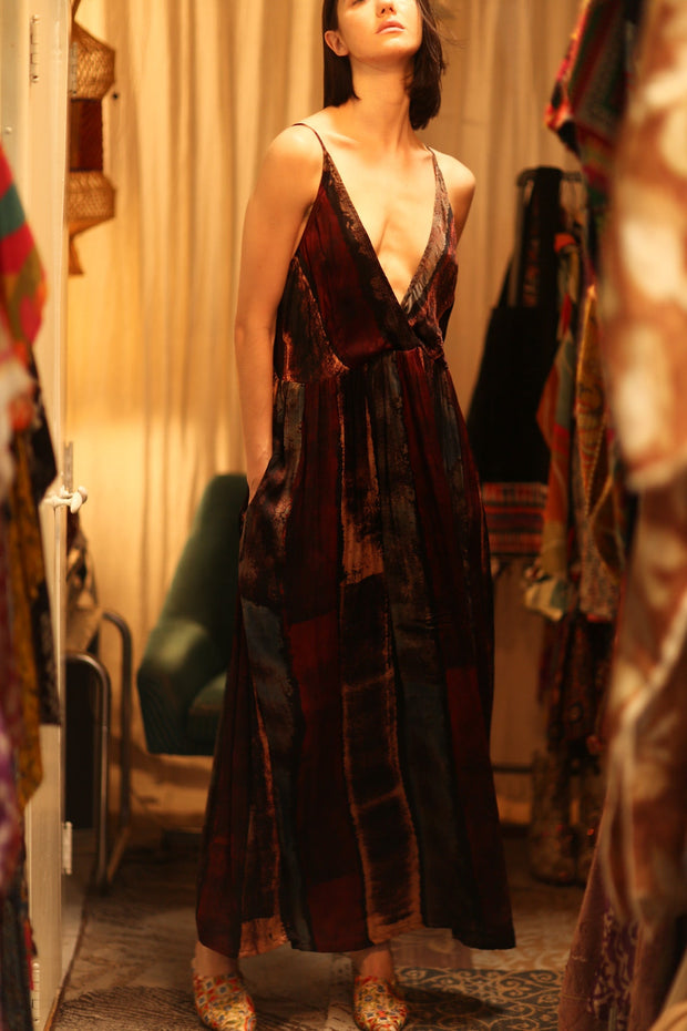 LILY SILK DRESS RED STRIPE