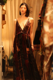 LILY SILK DRESS RED STRIPE