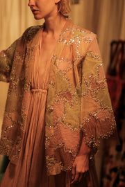 FLO SEQUINED EMBROIDERED SHORT KIMONO MAPS