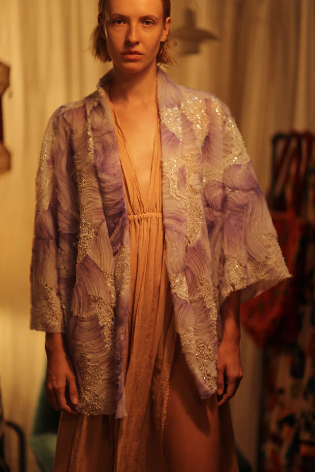 LILAL EMBROIDERED SEQUIN KIMONO OMANI
