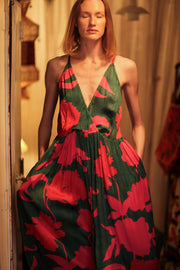 LILY SILK DRESS PINK VINES