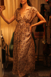 VICTORIA SILK DRESS CIRCUS BEIGE