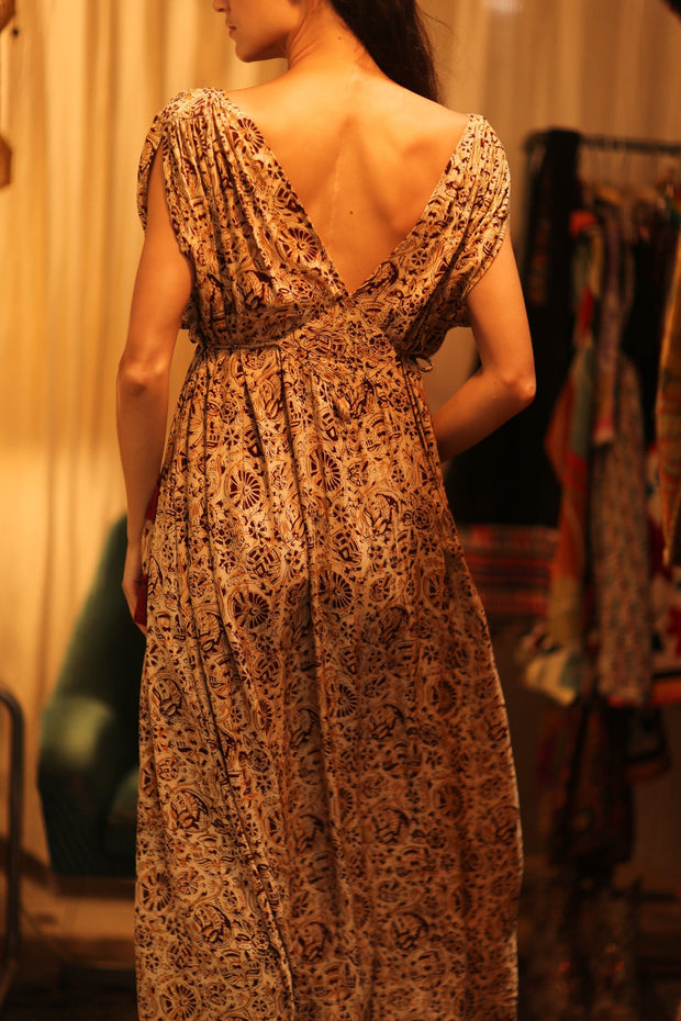 VICTORIA SILK DRESS CIRCUS BEIGE