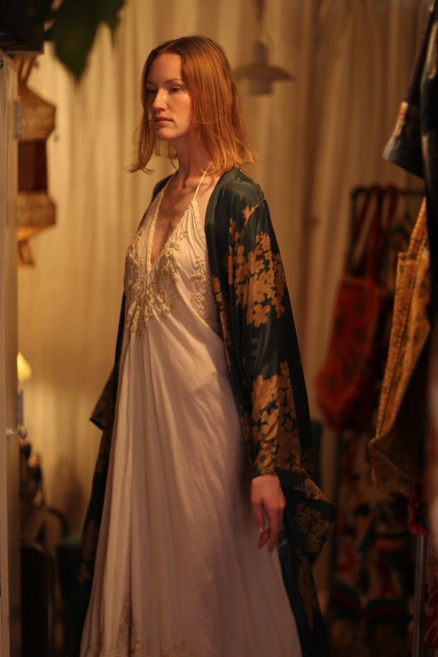 PINA SILK KIMONO GOLDEN VINES