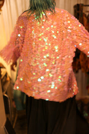 LIGHT PINK SHORT GLITTER KIMONO WITT
