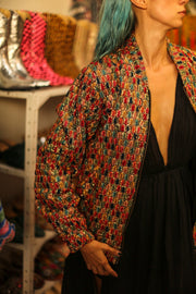 EMBROIDERED SILK BOMBER JACKET LEROY