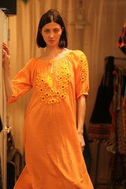 ADELE EMBROIDERED FLOWER DRESS - sustainably made MOMO NEW YORK sustainable clothing, dress slow fashion