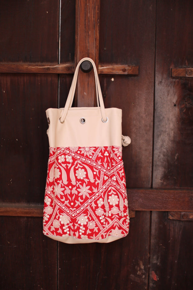 ALMA EMBROIDERED ARTISAN BAG - sustainably made MOMO NEW YORK sustainable clothing, bag slow fashion