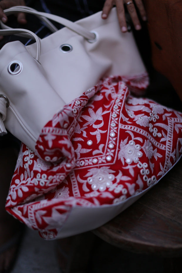 ALMA EMBROIDERED ARTISAN BAG - sustainably made MOMO NEW YORK sustainable clothing, bag slow fashion