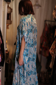ANDREA EMBROIDERED KIMONO SKY BLUE - sustainably made MOMO NEW YORK sustainable clothing, Coat slow fashion