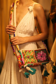 ANOUK EMBROIDERED PATCHWORK BAG - sustainably made MOMO NEW YORK sustainable clothing, bag slow fashion