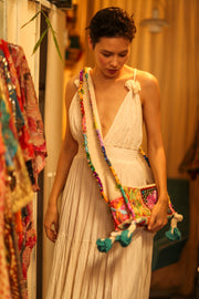 ANOUK EMBROIDERED PATCHWORK BAG - sustainably made MOMO NEW YORK sustainable clothing, bag slow fashion