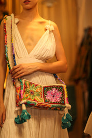 ANOUK EMBROIDERED PATCHWORK BAG - sustainably made MOMO NEW YORK sustainable clothing, bag slow fashion