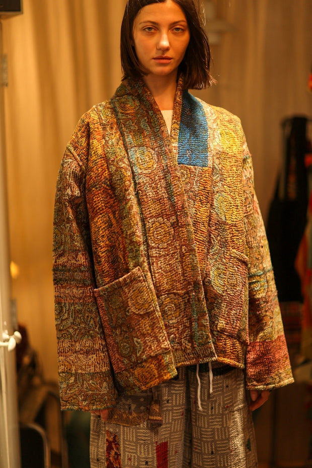 ARTISAN KANTHA KIMONO RIAA - sustainably made MOMO NEW YORK sustainable clothing, Coat slow fashion