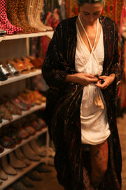 ARTIST PAINTED SILK KIMONO PINA - sustainably made MOMO NEW YORK sustainable clothing, bestseller slow fashion