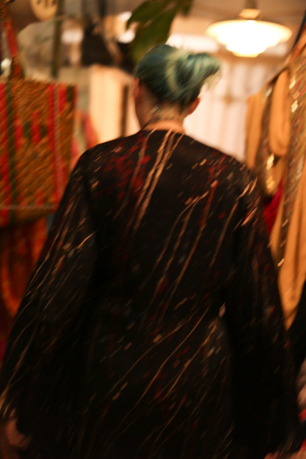 ARTIST PAINTED SILK KIMONO PINA - sustainably made MOMO NEW YORK sustainable clothing, bestseller slow fashion