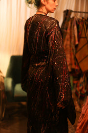 ARTIST PAINTED SILK KIMONO PINA - sustainably made MOMO NEW YORK sustainable clothing, bestseller slow fashion