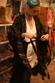 ARTIST PAINTED SILK KIMONO PINA - sustainably made MOMO NEW YORK sustainable clothing, bestseller slow fashion