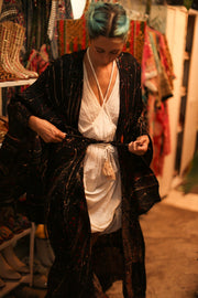 ARTIST PAINTED SILK KIMONO PINA - sustainably made MOMO NEW YORK sustainable clothing, bestseller slow fashion