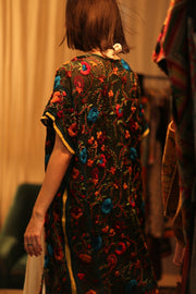 BIANCA EMBROIDERED KIMONO - sustainably made MOMO NEW YORK sustainable clothing, Coat slow fashion