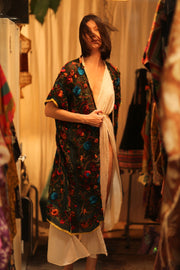 BIANCA EMBROIDERED KIMONO - sustainably made MOMO NEW YORK sustainable clothing, Coat slow fashion