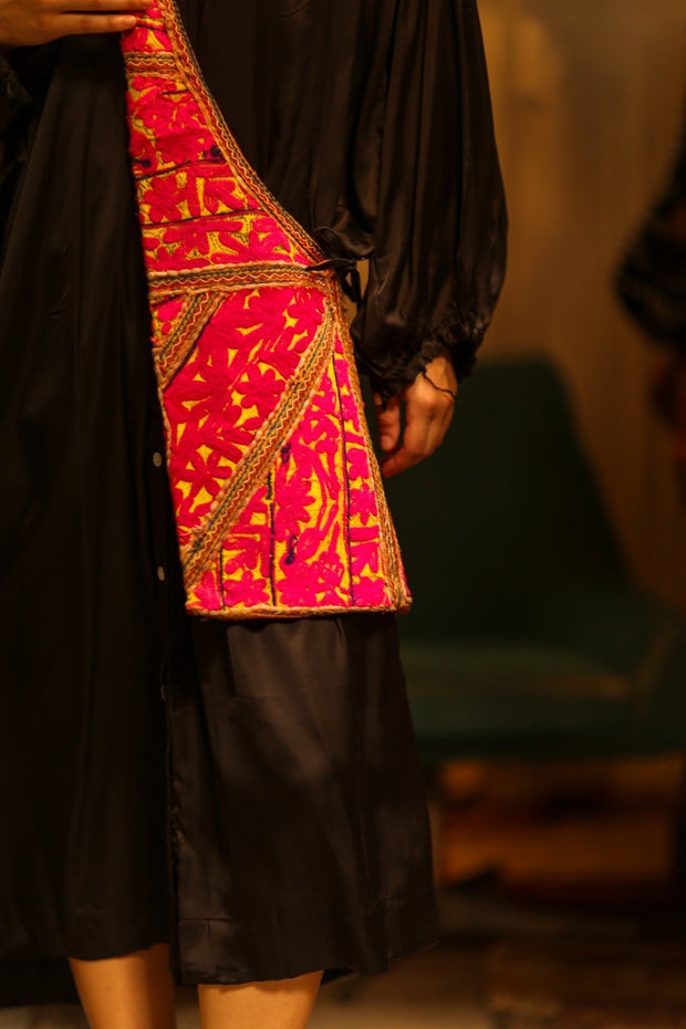 BIBI ARTISAN EMBROIDERED CROSSBODY BAG - sustainably made MOMO NEW YORK sustainable clothing, bag slow fashion