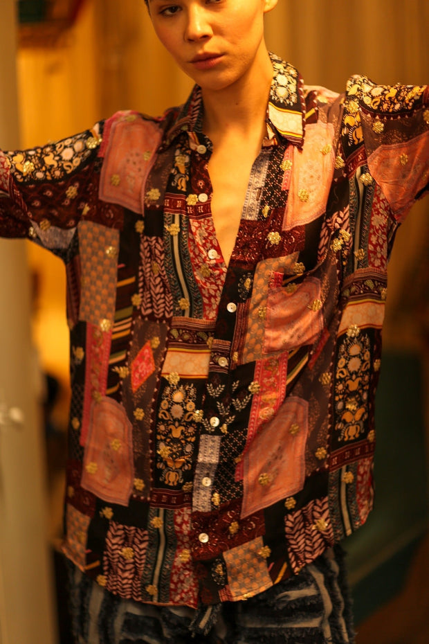 BOYFRIEND BILLIE TIM EMBROIDERED - sustainably made MOMO NEW YORK sustainable clothing, boyfrend shirt slow fashion