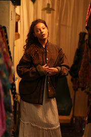 BROWN KANTHA JACKET FRANCESCA - sustainably made MOMO NEW YORK sustainable clothing, coatandjacket slow fashion