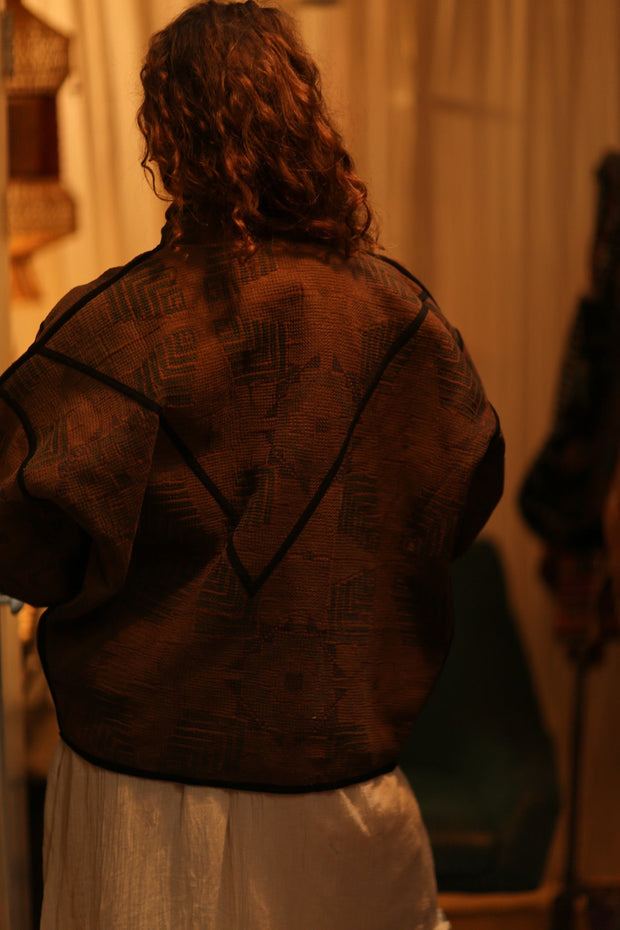 BROWN KANTHA JACKET FRANCESCA - sustainably made MOMO NEW YORK sustainable clothing, coatandjacket slow fashion