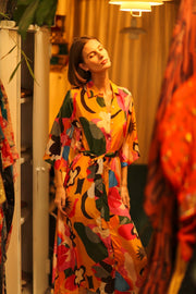 BUTTON DOWN SILK DRESS RUTH AEKI - sustainably made MOMO NEW YORK sustainable clothing, bestseller slow fashion