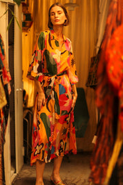 BUTTON DOWN SILK DRESS RUTH AEKI - sustainably made MOMO NEW YORK sustainable clothing, bestseller slow fashion