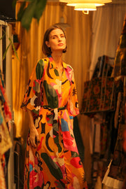 BUTTON DOWN SILK DRESS RUTH AEKI - sustainably made MOMO NEW YORK sustainable clothing, bestseller slow fashion