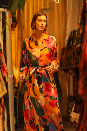 BUTTON DOWN SILK DRESS RUTH AEKI - sustainably made MOMO NEW YORK sustainable clothing, bestseller slow fashion