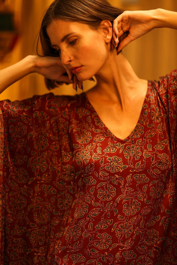 CAFTAN DRESS YAYA OZANI - sustainably made MOMO NEW YORK sustainable clothing, dresskaftan slow fashion