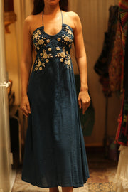 CANDY COTTON EMBROIDERED FLOWER DRESS - sustainably made MOMO NEW YORK sustainable clothing, Boho Chic Dress slow fashion