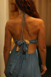 CANDY COTTON EMBROIDERED FLOWER DRESS - sustainably made MOMO NEW YORK sustainable clothing, Boho Chic Dress slow fashion