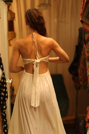 CANDY COTTON EMBROIDERED FLOWER DRESS - sustainably made MOMO NEW YORK sustainable clothing, Boho Chic Dress slow fashion