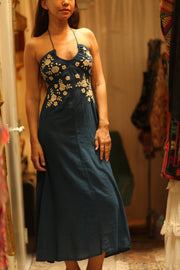 CANDY COTTON EMBROIDERED FLOWER DRESS - sustainably made MOMO NEW YORK sustainable clothing, Boho Chic Dress slow fashion