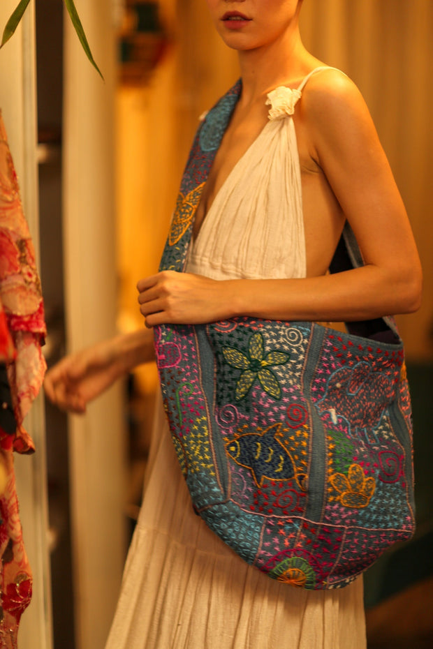 CHAILAI EMBROIDERED BAG - sustainably made MOMO NEW YORK sustainable clothing, bag slow fashion