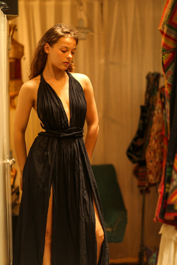 DAISY COTTON DRESS - sustainably made MOMO NEW YORK sustainable clothing, Boho Dress slow fashion