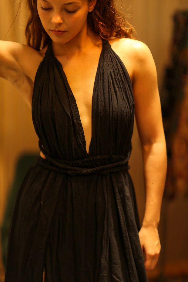 DAISY COTTON DRESS - sustainably made MOMO NEW YORK sustainable clothing, Boho Dress slow fashion