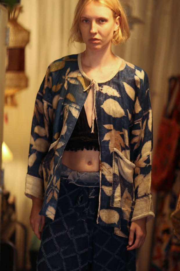 DAMON KANCHON DEEP BLUE SHORT JACKET - sustainably made MOMO NEW YORK sustainable clothing, slow fashion
