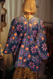 DAMON KANCHON SHORT KIMONO PINK - sustainably made MOMO NEW YORK sustainable clothing, coatandjacket slow fashion