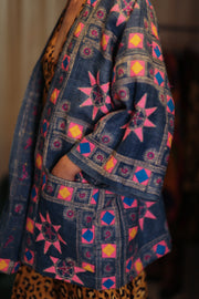 DAMON KANCHON SHORT KIMONO PINK - sustainably made MOMO NEW YORK sustainable clothing, coatandjacket slow fashion