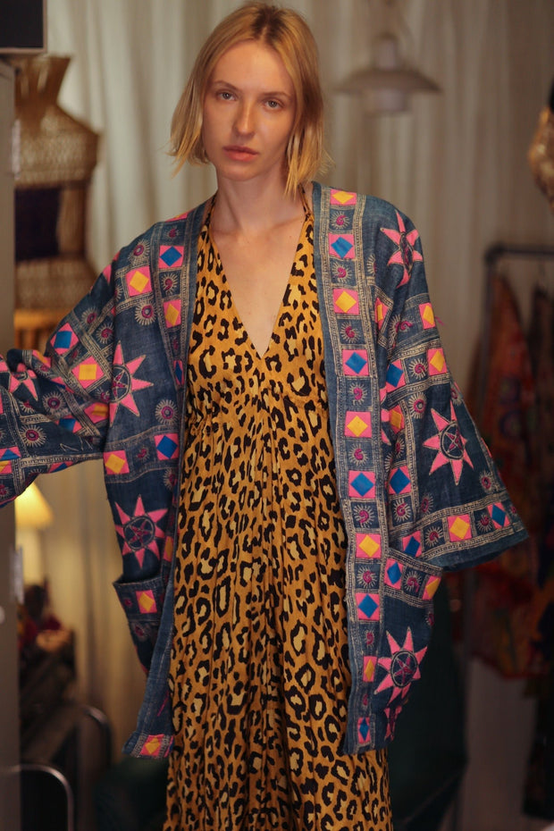 DAMON KANCHON SHORT KIMONO PINK - sustainably made MOMO NEW YORK sustainable clothing, coatandjacket slow fashion