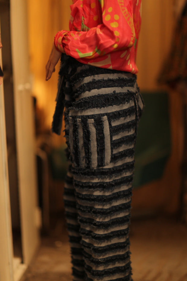 DENIM FISHERMAN PANTS LEROY - sustainably made MOMO NEW YORK sustainable clothing, new slow fashion