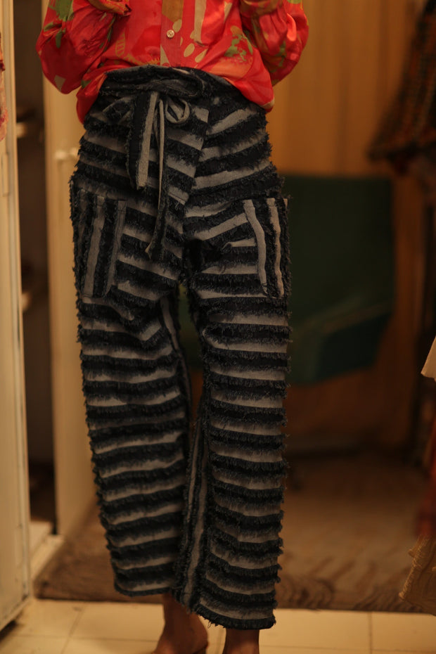 DENIM FISHERMAN PANTS LEROY - sustainably made MOMO NEW YORK sustainable clothing, new slow fashion